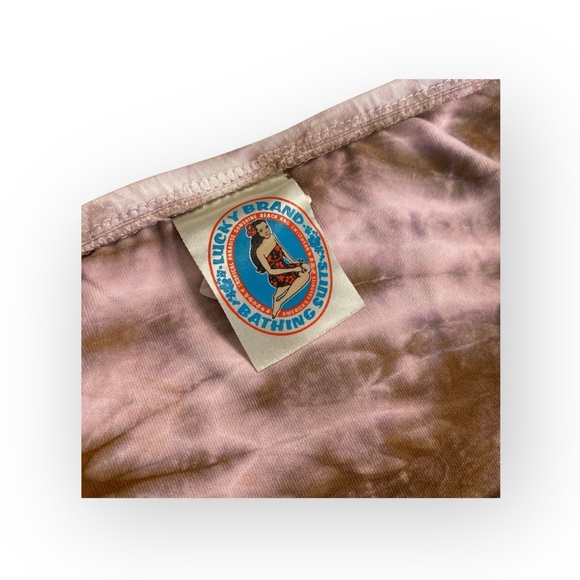 Vintage 90’s: Lucky Brand ❤︎ Side Tie Floral Tie Dye Bikini Bottoms ❤︎ Pink Tan - Picture 11 of 16